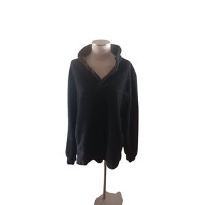 Jachs cabin teddy bear fleece four button pullover pockets 2xl sherpa